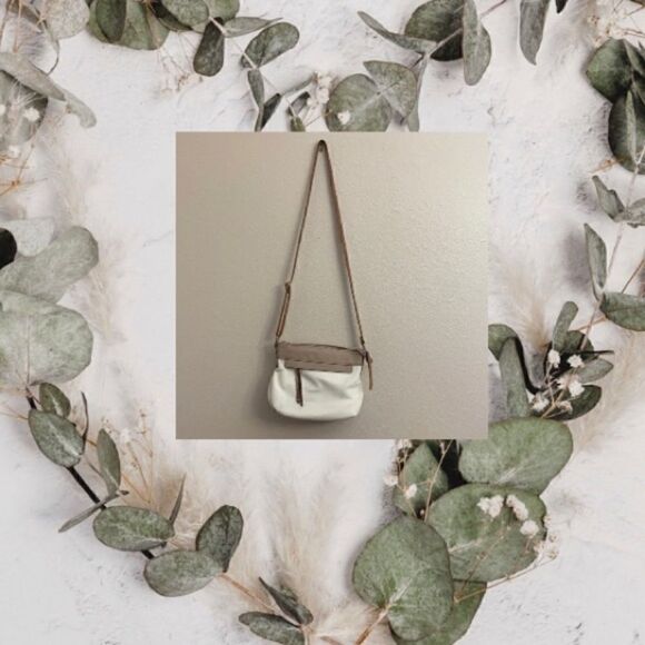 Kim Rogers white and tan leather bag!! - Picture 1 of 7